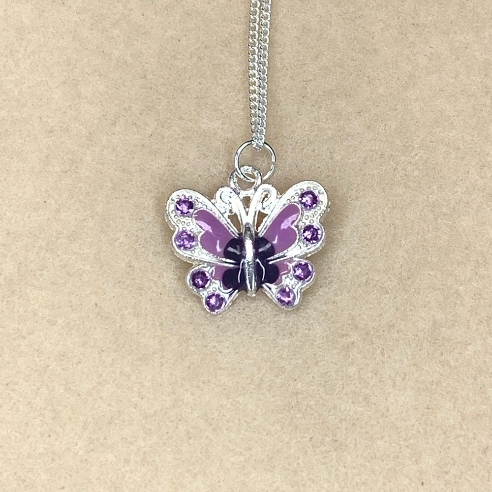 Cute Purple Butterfly Necklace
